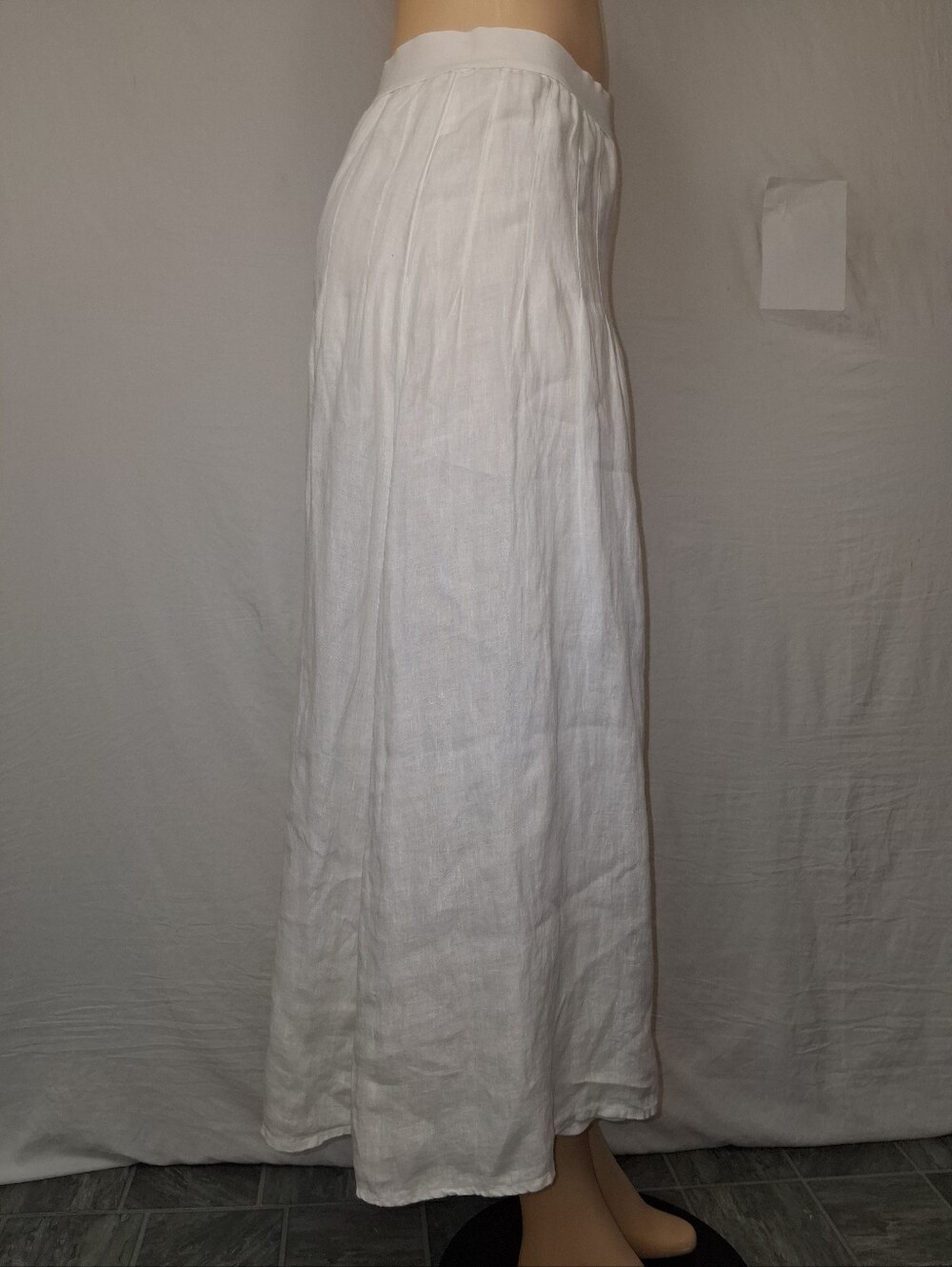 J. Jill New Women White Linen Maxi Skirt with Gathered Waist Size S - Picture 11 of 16